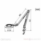 OTSUKA OPTICS ENVL-F lampa powiększająca z regulowaną jasnością na ramieniu przegubowym