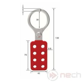   HAAL838 LOTO-Verriegelungsschließbügel aus Aluminium, Vinylbeschichtung