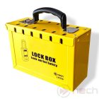 LK250 lockout box, portable LOTO device storage, yellow