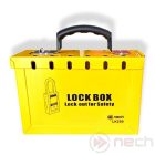 LK250 lockout box, portable LOTO device storage, yellow
