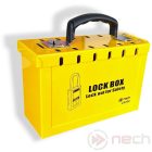 LK250 lockout box, portable LOTO device storage, yellow