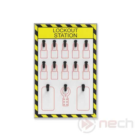 LSC74 árnyékkontúros, nyitott LOTO állomás, LOTO árnyéktábla