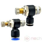 NSE6-02 / Ø6 mm flow control regulator with R1/4" thread