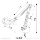 OTSUKA OPTICS OLIGHT3L-F asztallapra rögzíthető lengőkaros nagyítós lámpa