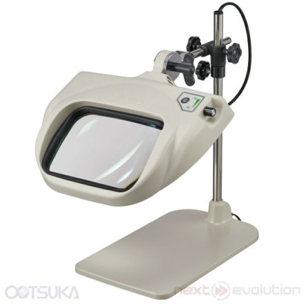 OTSUKA OPTICS OLIGHT5-B szabályozható fényerejű asztali nagyítós lámpa anti-reflexiós nagyítólencsével
