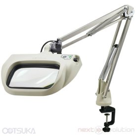   OTSUKA OPTICS OLIGHT5-F asztallapra rögzíthető lengőkaros nagyítós lámpa anti-reflexiós nagyítólencsével