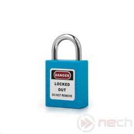 PL20-BE Extra short steel shackle safety padlock - blue