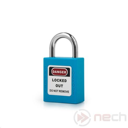 PL20-BE Extra short steel shackle safety padlock - blue