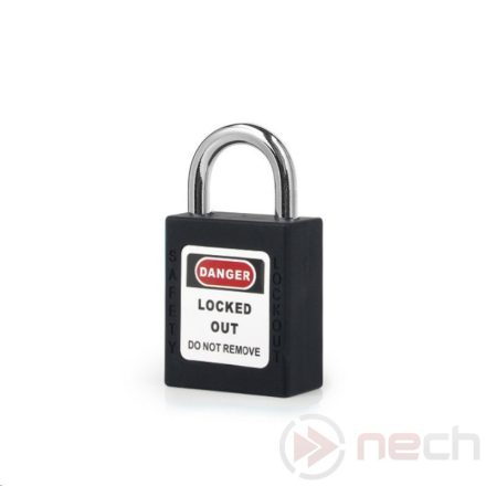 PL20-BK Extra short steel shackle safety padlock - black
