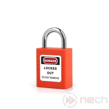 PL20-O Extra short steel shackle safety padlock - orange