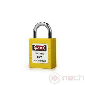 PL20-Y Extra short steel shackle safety padlock - yellow