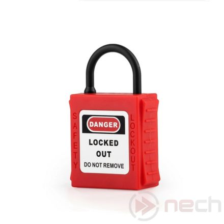 PL20NT-R Insulated safety padlock with extra short and thin nylon shackle - red