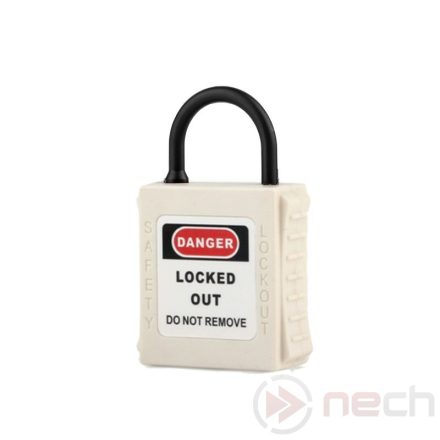 PL20NT-W Insulated safety padlock with extra short and thin nylon shackle - white