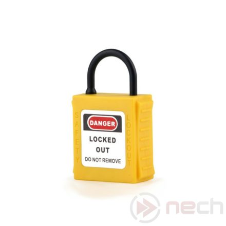 PL20NT-Y Insulated safety padlock with extra short and thin nylon shackle - yellow