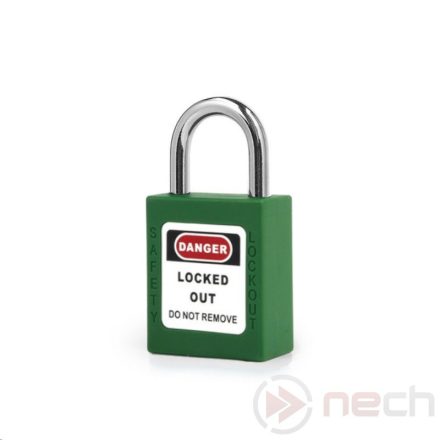 PL25-G Short steel shackle safety padlock - green