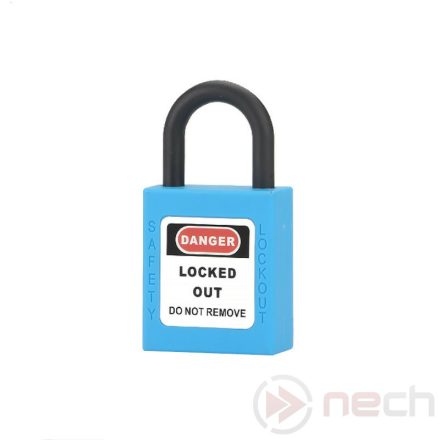 PL25N-BE Short nylon shackle safety padlock - blue
