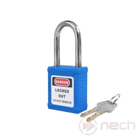 PL38-BE Steel shackle safety padlock - blue