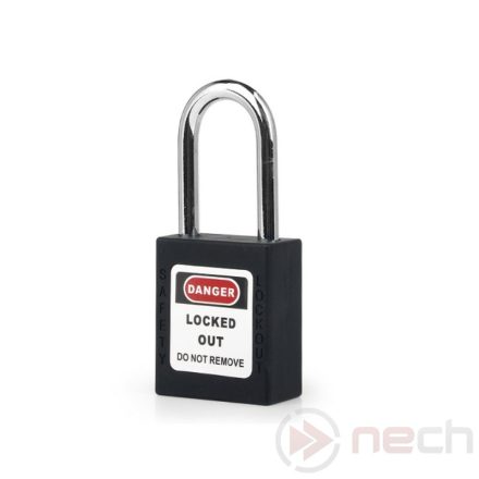 PL38-BK Steel shackle safety padlock - black