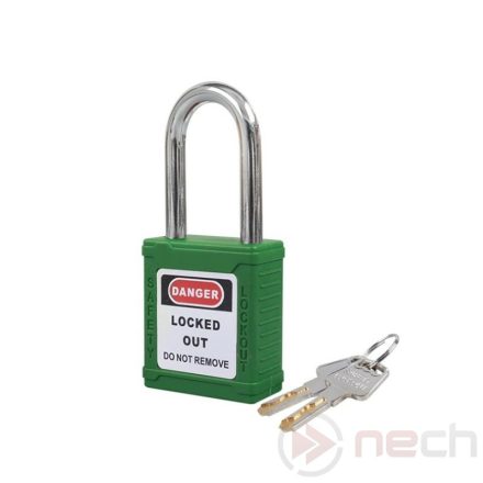 PL38-G Steel shackle safety padlock - green