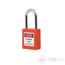 PL38-O Steel shackle safety padlock - orange