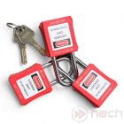 PL38-R-KA3 Key alike system safety padlock set with steel shackle - red