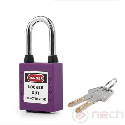 PL38DP-P Steel shackle dust-proof safety padlock - purple