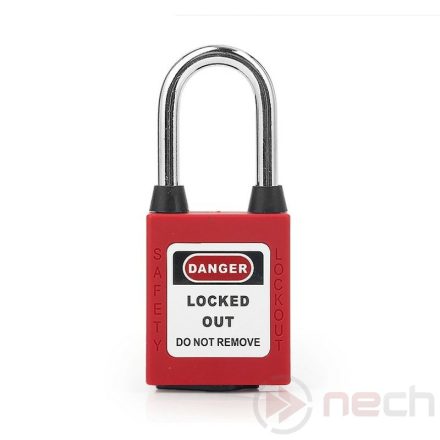 PL38DP-R Steel shackle dust-proof safety padlock - red