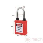 PL38DP-R Schmutzabweisendes LOTO-Sicherheitsvorhängeschloss, Stahlbügel – rot