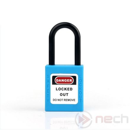 PL38N-BE Nylon shackle safety padlock - blue