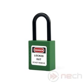 PL38N-G biztonsági LOTO lakat, műanyag kengyellel - zöld
