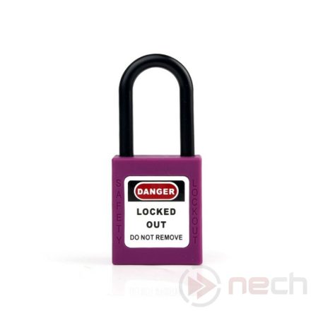 PL38N-P Nylon shackle safety padlock - purple