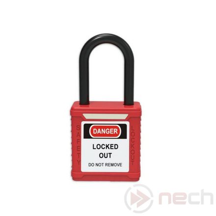 PL38N-R Nylon shackle safety padlock - red