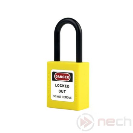 PL38N-Y Nylon shackle safety padlock - yellow