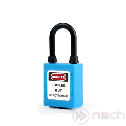 PL38NDP-BE Nylon shackle dust-proof safety padlock - blue