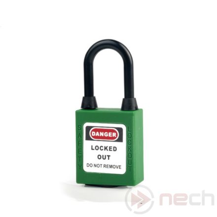 PL38NDP-G Nylon shackle dust-proof safety padlock - green