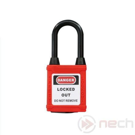 PL38NDP-R Nylon shackle dust-proof safety padlock - red