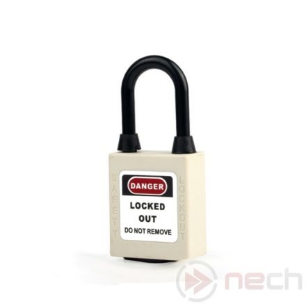 PL38NDP-W Nylon shackle dust-proof safety padlock - white