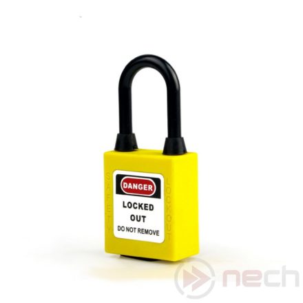 PL38NDP-Y Nylon shackle dust-proof safety padlock - yellow