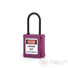   PL38NT-P Insulated LOTO safety padlock with thin nylon shackle - purple
