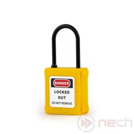  PL38NT-Y Insulated LOTO safety padlock with thin nylon shackle - yellow
