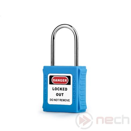PL38T-BE LOTO safety padlock with thin steel shackle - blue