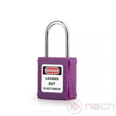 PL38T-P LOTO safety padlock with thin steel shackle - purple