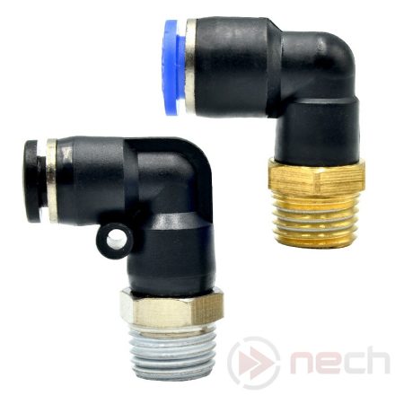PL6-M5 / Ø6 mm 90° push-in elbow quick connector with M5 thread