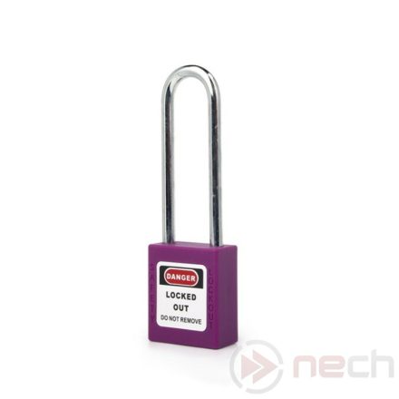 PL76-P Long steel shackle safety padlock - purple
