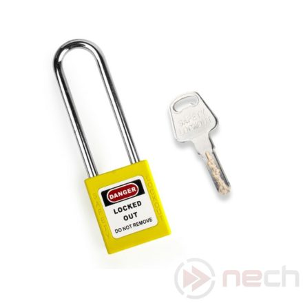 PL76-Y Long steel shackle safety padlock - yellow