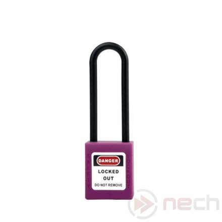 PL76N-P Long nylon shackle safety padlock - purple