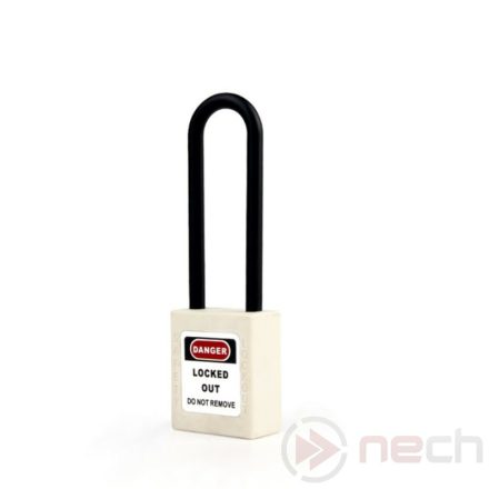 PL76N-W Long nylon shackle safety padlock - white