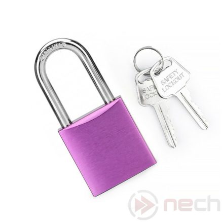 PLA38-P Steel shackle safety anodized aluminium padlock - purple