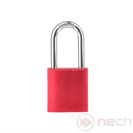 PLA38-R Steel shackle safety anodized aluminium padlock - red