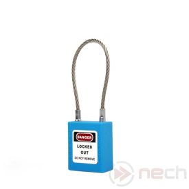   PLC-BE Stainless steel wire cable shackle safety padlock - blue